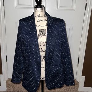 Banana Republic Navy Polka Dot Suit Jacket - Size 12